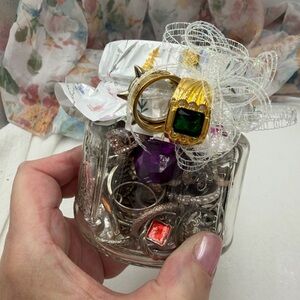 Mason jar of Rings all sizes 1 cup lot B